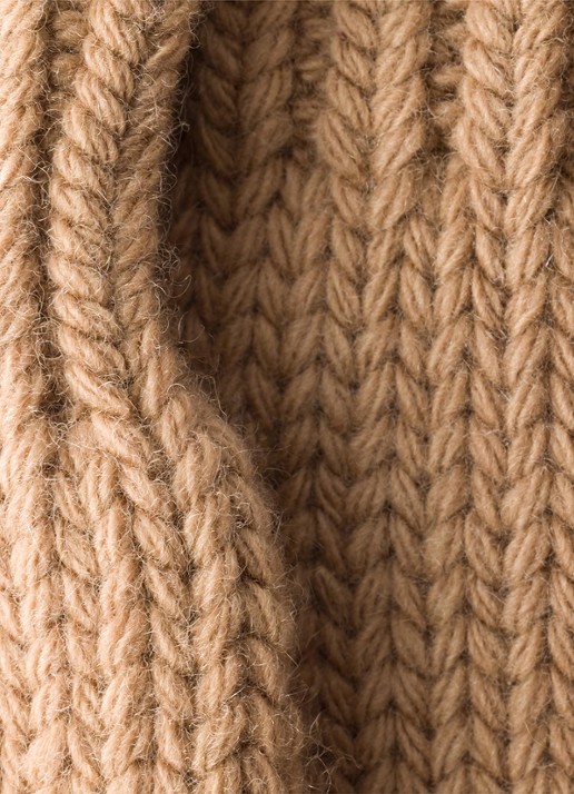 Prada Grofgebreide handschoenen in kasjmierblend met logo - detail beige