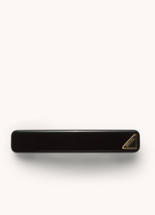 Prada Haarclip met logo - voorkant zwart