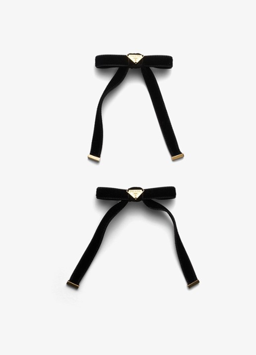 Prada Haarspeld van fluweel set van 2