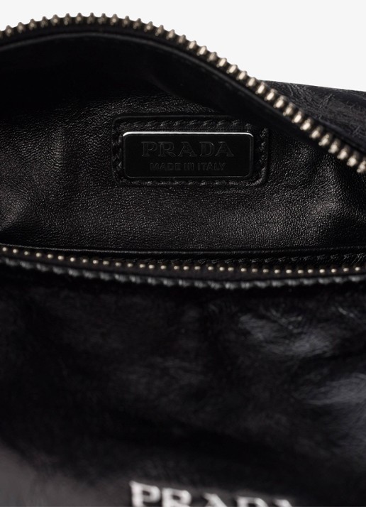 Prada Handtas van kalfsleer - detail 7 zwart