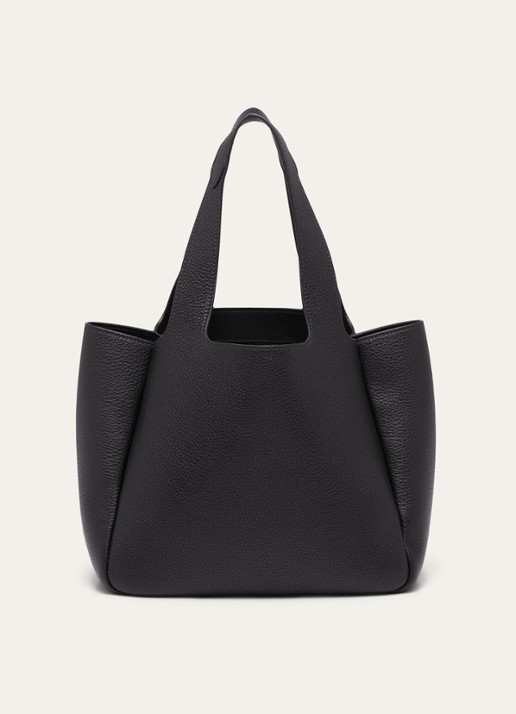 Prada Handtas van leer met logo - detail 4 zwart