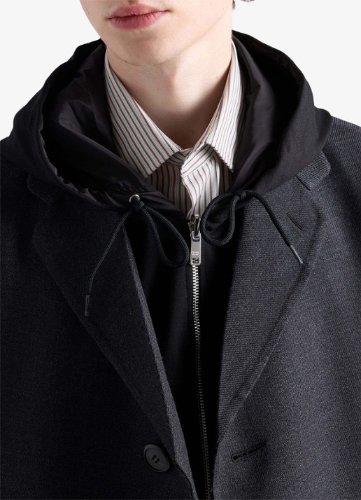 Prada Jack met logo en capuchon - detail 2 zwart