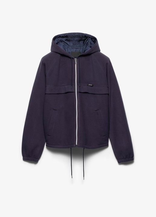 Prada Jack met steekzakken en capuchon - voorkant donkerblauw
