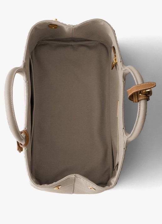Prada Jardinière Large handtas met logoborduring - detail 4 beige