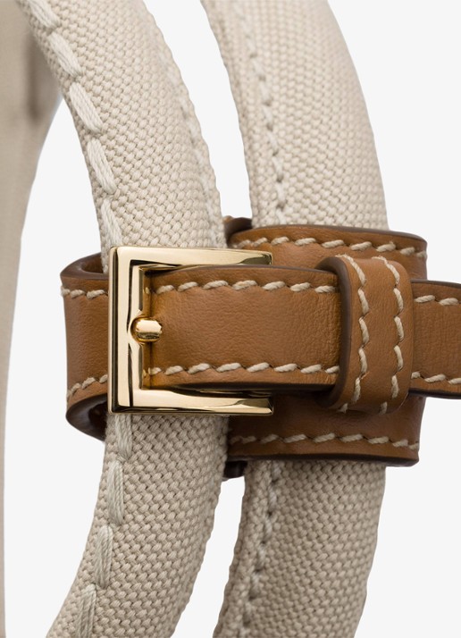 Prada Jardinière Large handtas met logoborduring - detail 5 beige