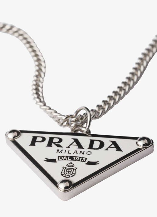 Prada Ketting met logo - detail zilver