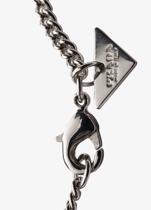 Prada Ketting met logo - detail 2 zilver