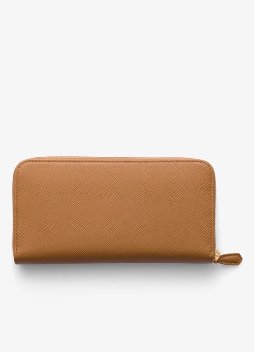 Prada Large portemonnee van kalfsleer - achterkant camel