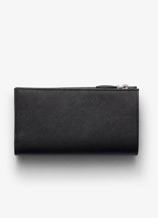 Prada Large portemonnee van leer - achterkant 4 zwart