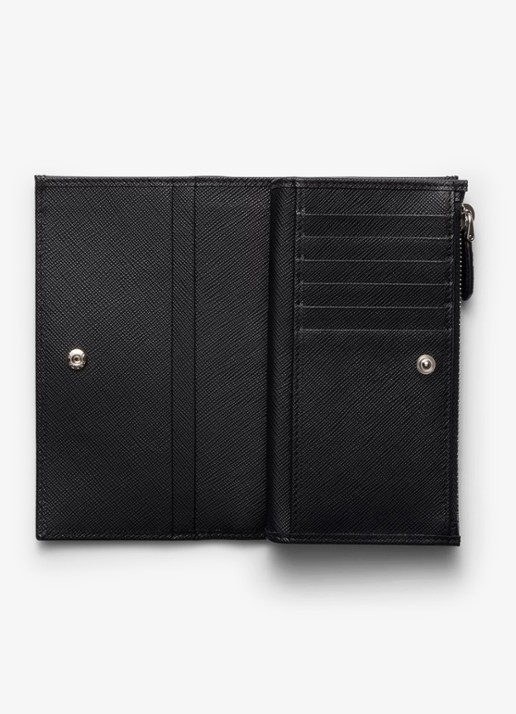 Prada Large portemonnee van leer - voorkant 3 zwart