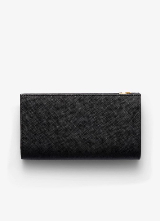 Prada Large portemonnee van leer - achterkant 6 diepzwart