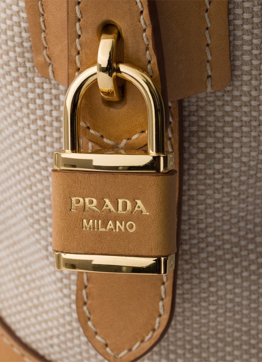 Prada Large schoudertas met leren details - detail 2 donkerbeige