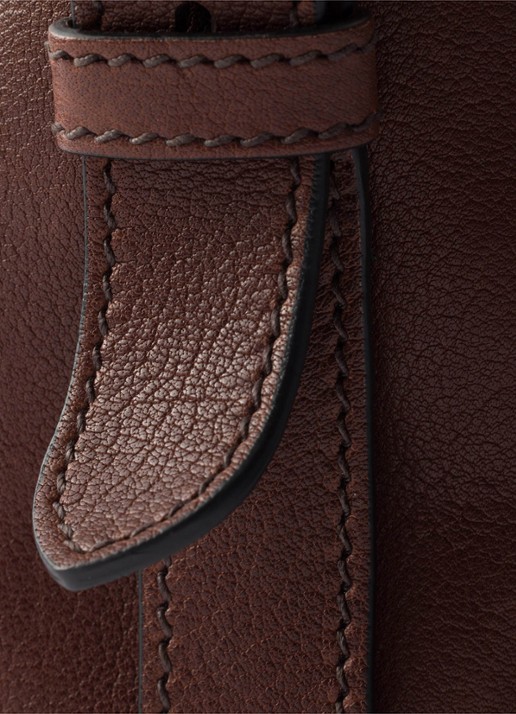 Prada Large schoudertas van leer - detail donkerbruin