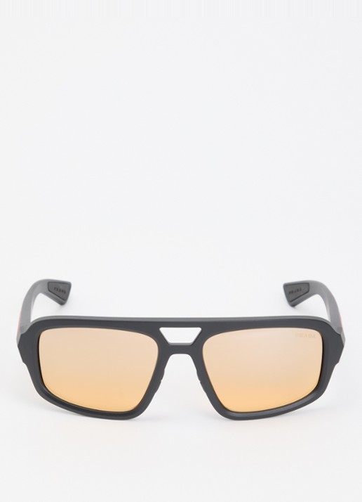 Prada Linea Rossa Piloten zonnebril PS B11SU - detail zwart
