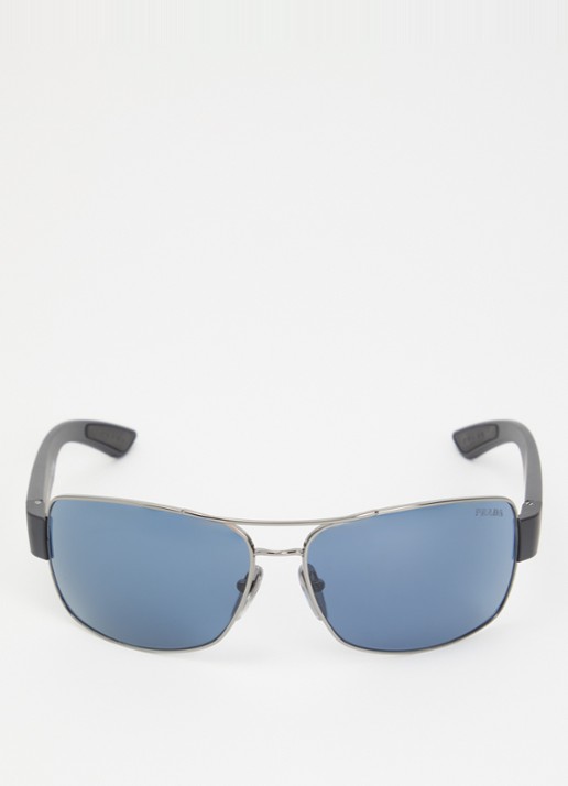 Prada Linea Rossa Piloten zonnebril PS B52S - detail zilver