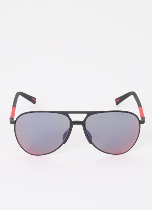 Prada Linea Rossa Piloten zonnebril PS53ZS - detail zwart