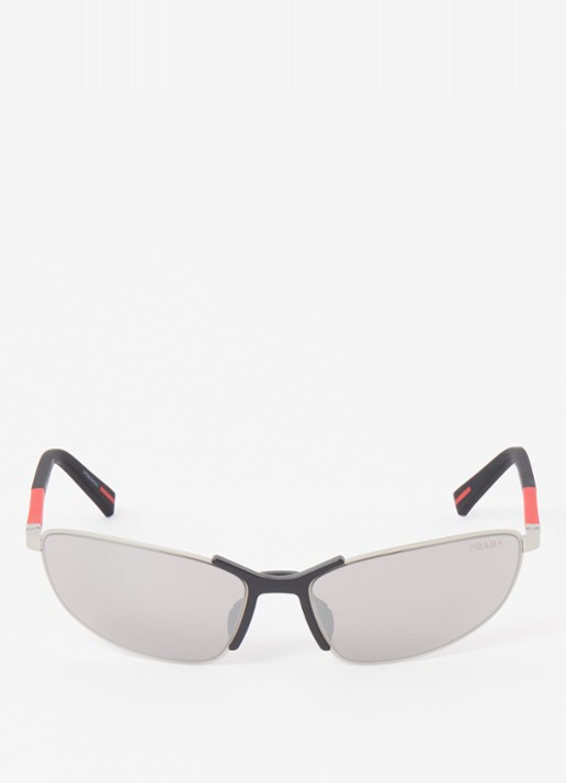 Prada Linea Rossa Retro zonnebril PS55ZS - detail 3 zilver