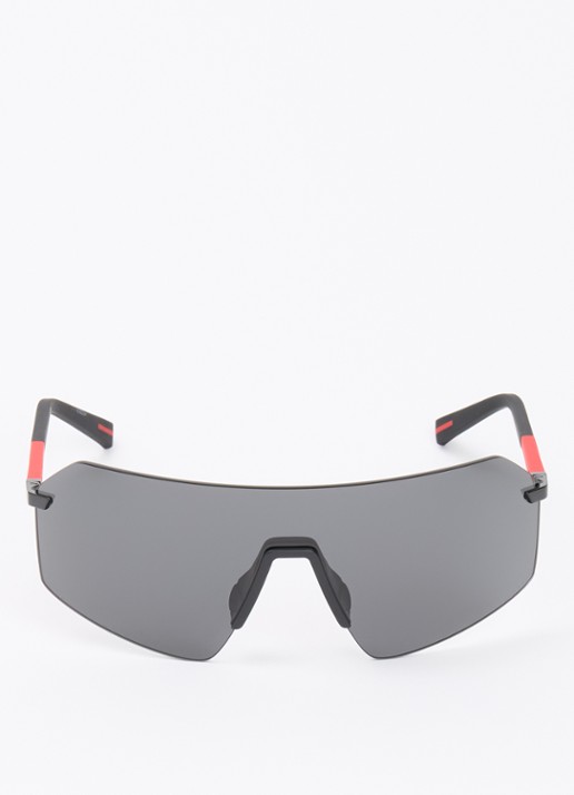 Prada Linea Rossa Shield zonnebril PS B50S - detail 2 zwart