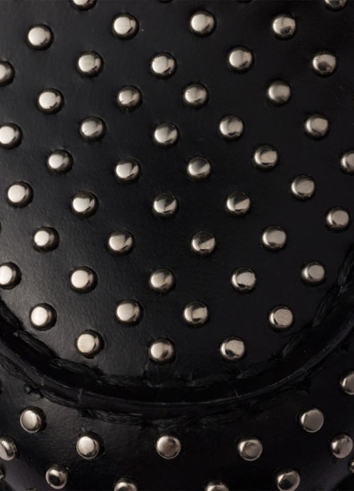 Prada Loafer van kalfsleer met studs - detail 3 zwart