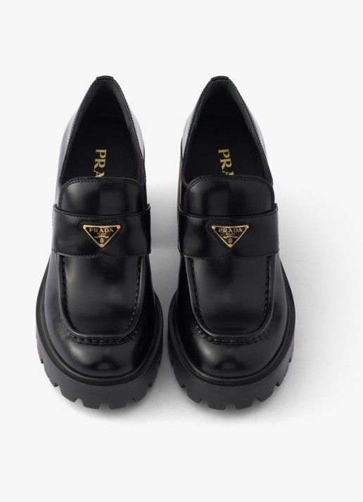 Prada Loafer van kalfsleer - detail zwart