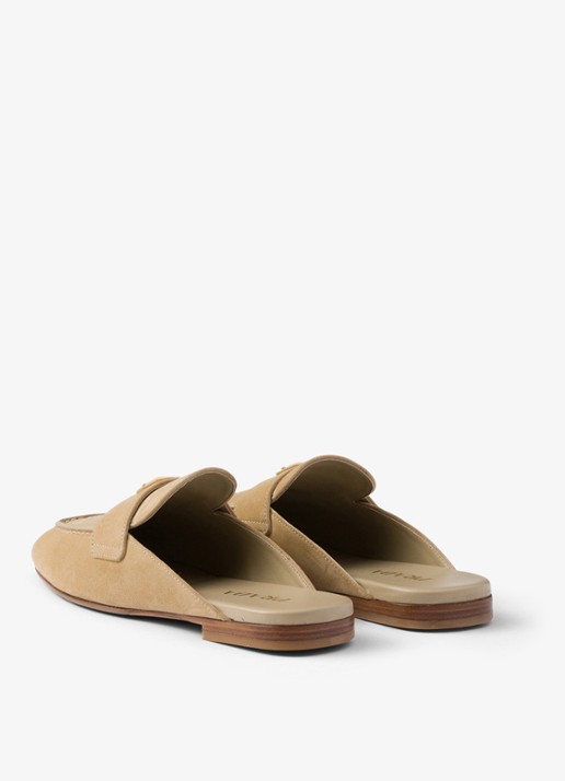 Prada Loafer van kalfssuède - achterkant 5 beige