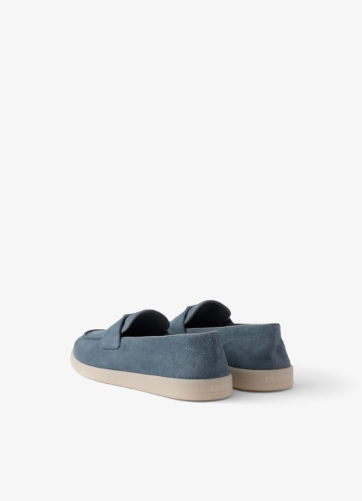 Prada Loafer van kalfssuède - achterkant 3 blauw