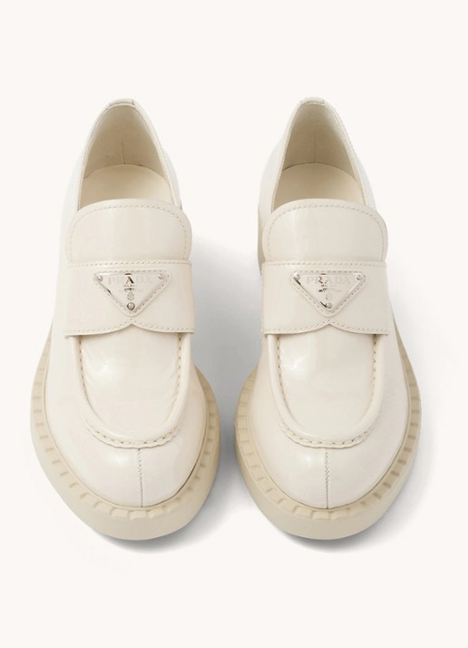 Prada Loafer van leer - detail 4 creme