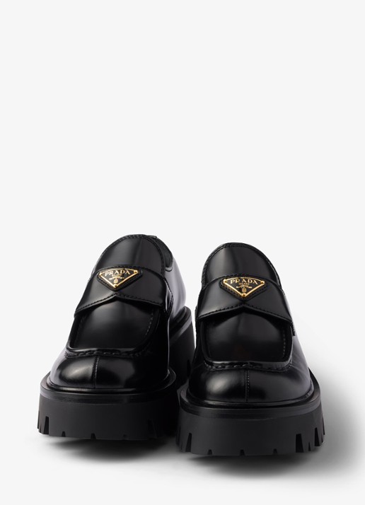 Prada Loafer van leer - detail 2 zwart