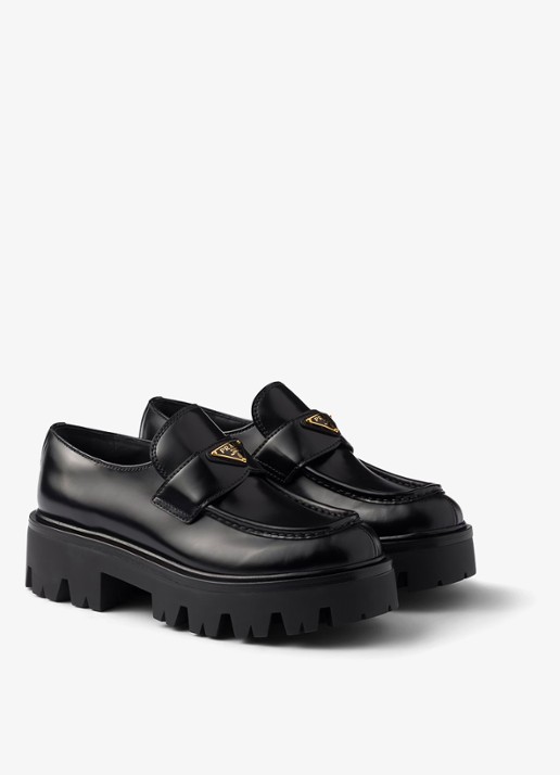 Prada Loafer van leer - voorkant 4 zwart