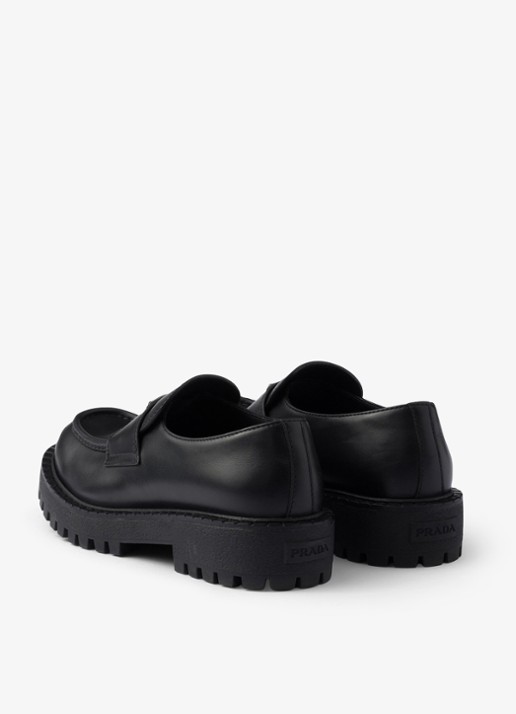 Prada Loafer van leer - achterkant 6 zwart