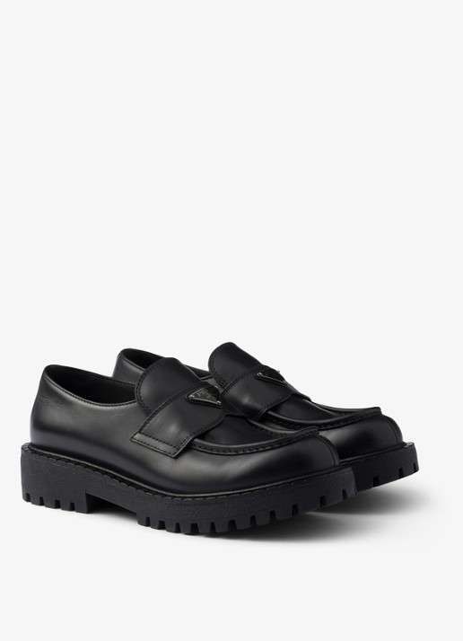 Prada Loafer van leer - detail 3 zwart