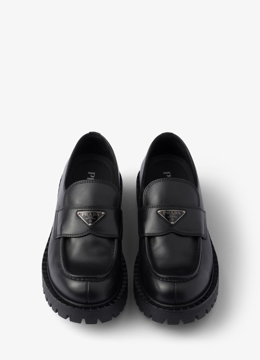 Prada Loafer van leer - detail 2 zwart