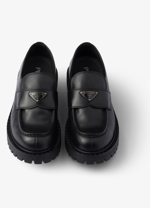 Prada Loafer van leer - detail 4 zwart