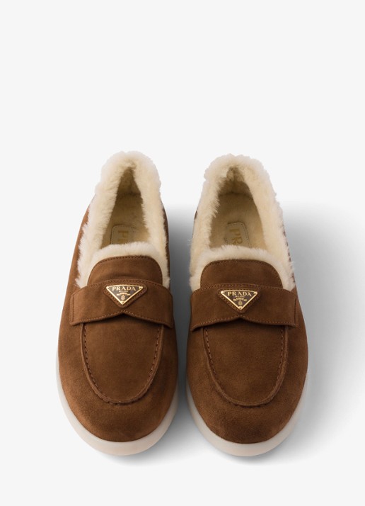 Prada Loafer van suède - detail bruin