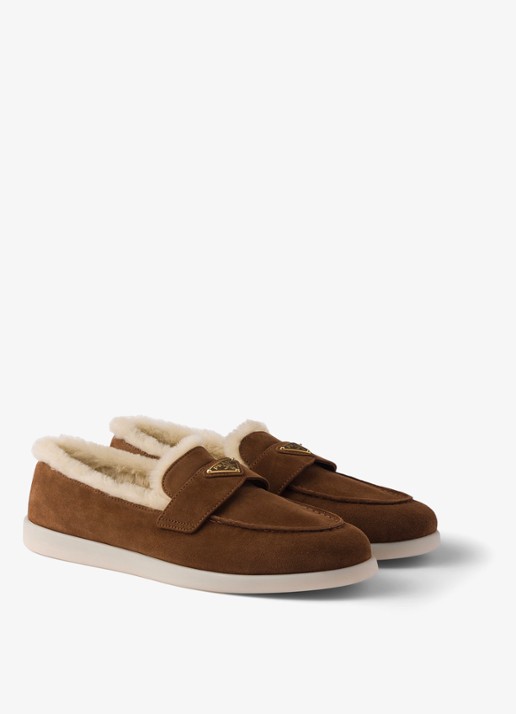 Prada Loafer van suède - voorkant 4 bruin