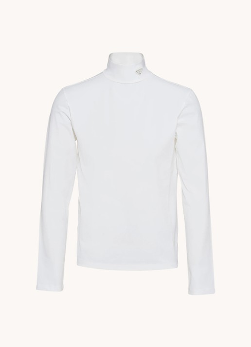 Prada Longsleeve met col en logo - voorkant 2 wit