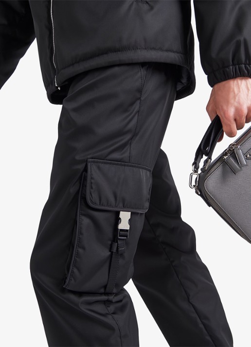 Prada Loose fit cargobroek met klepzakken - detail 2 zwart