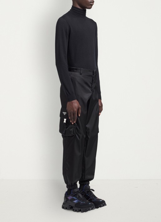 Prada Loose fit cargobroek met klepzakken - detail 3 zwart