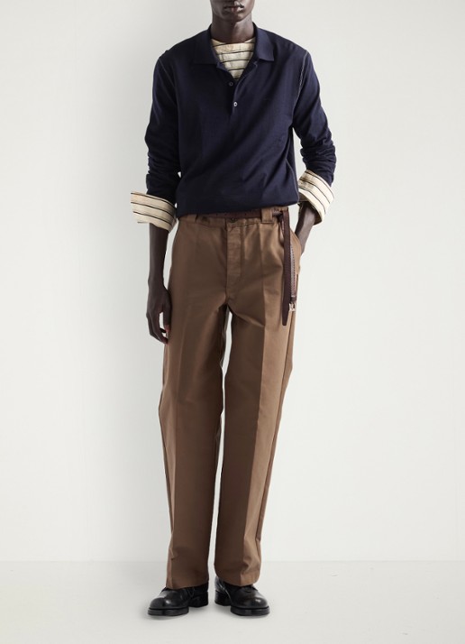 Prada Loose fit chino met steekzakken - voorkant 2 bruin
