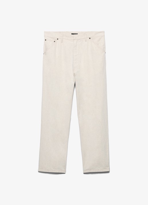 Prada Loose fit chino van chambray - voorkant 3 gebroken wit