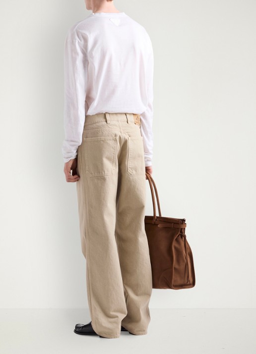 Prada Loose fit jeans met gekleurde wassing - achterkant 5 beige