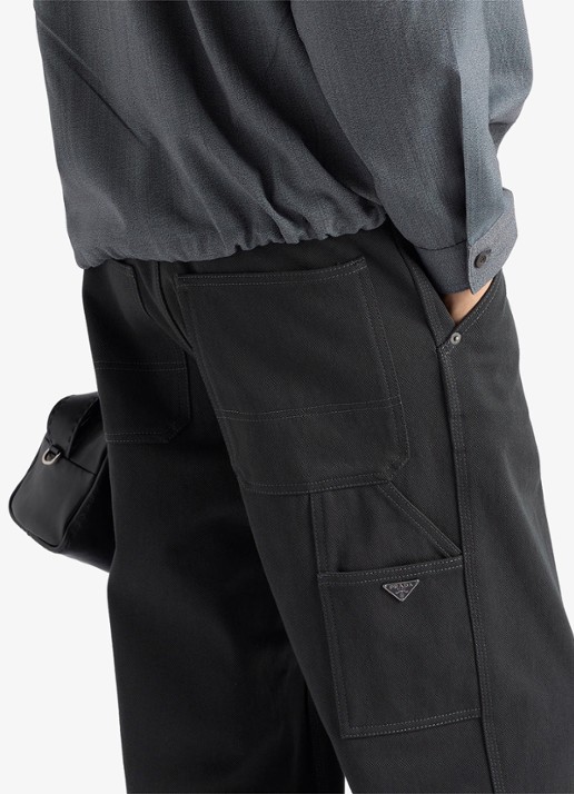 Prada Loose fit jeans met gekleurde wassing - detail 2 donkergroen