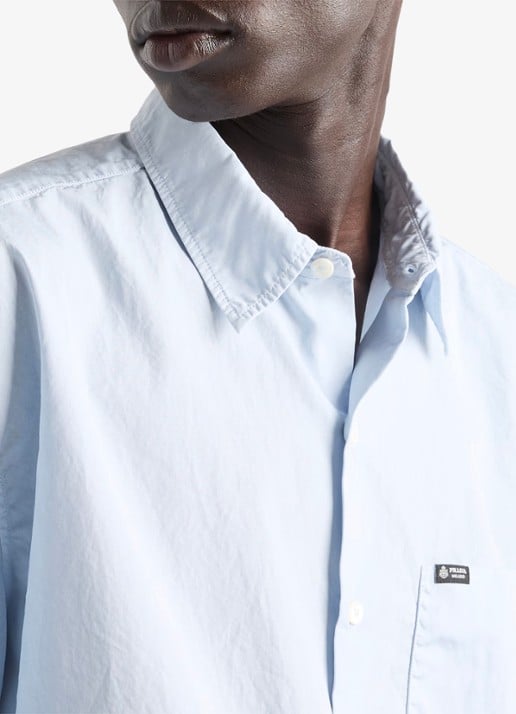 Prada Loose fit overhemd met borstzak - detail 4 lichtblauw