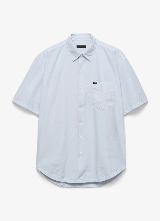 Prada Loose fit overhemd met borstzak - voorkant lichtblauw