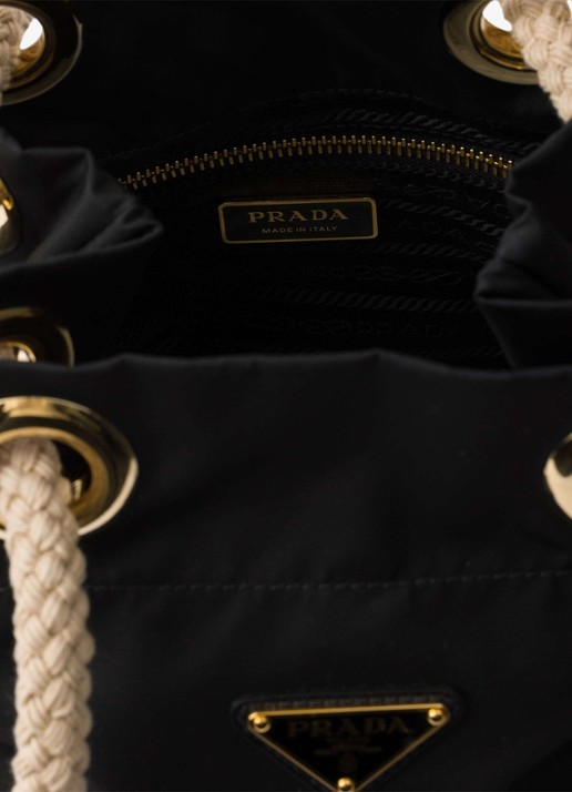 Prada Mariner Re-Nylon Small schoudertas met logo - detail 3 zwart