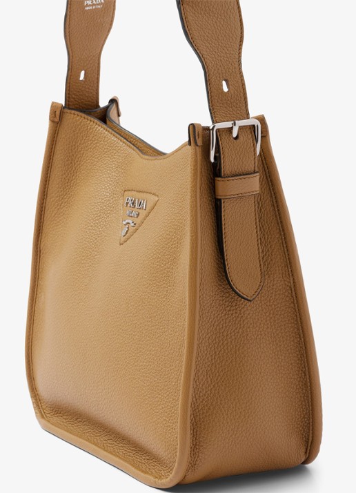Prada Medium schoudertas van kalfsleer - detail 2 cognac