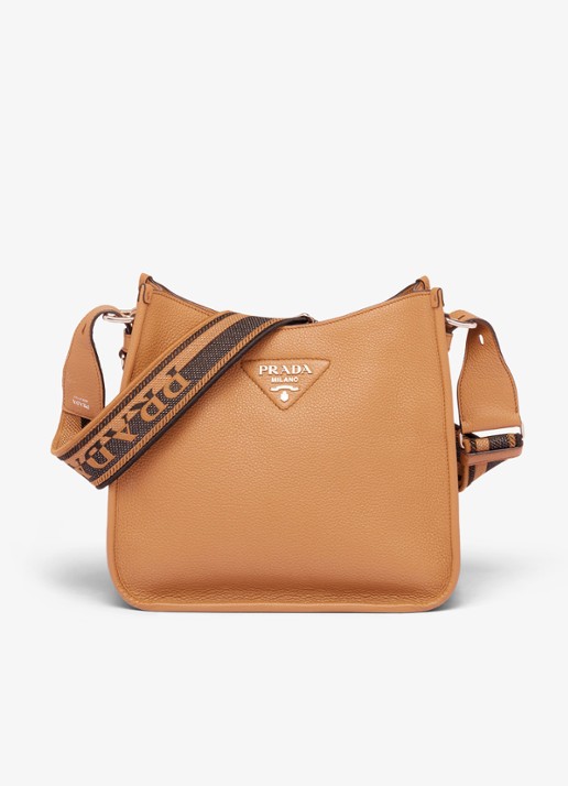 Prada Medium schoudertas van kalfsleer - voorkant 4 cognac