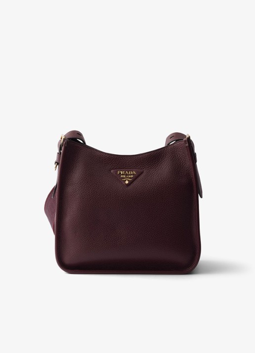 Prada Medium schoudertas van kalfsleer - voorkant 2 bordeauxrood