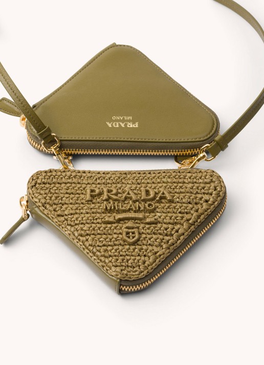 Prada Mini crossbodytas met leren details - detail olijfgroen