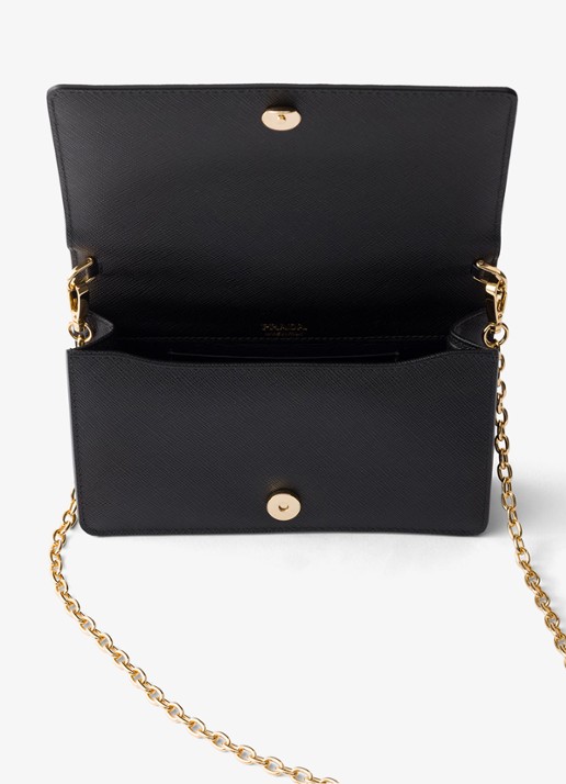 Prada Mini crossbodytas van kalfsleer - detail 2 zwart